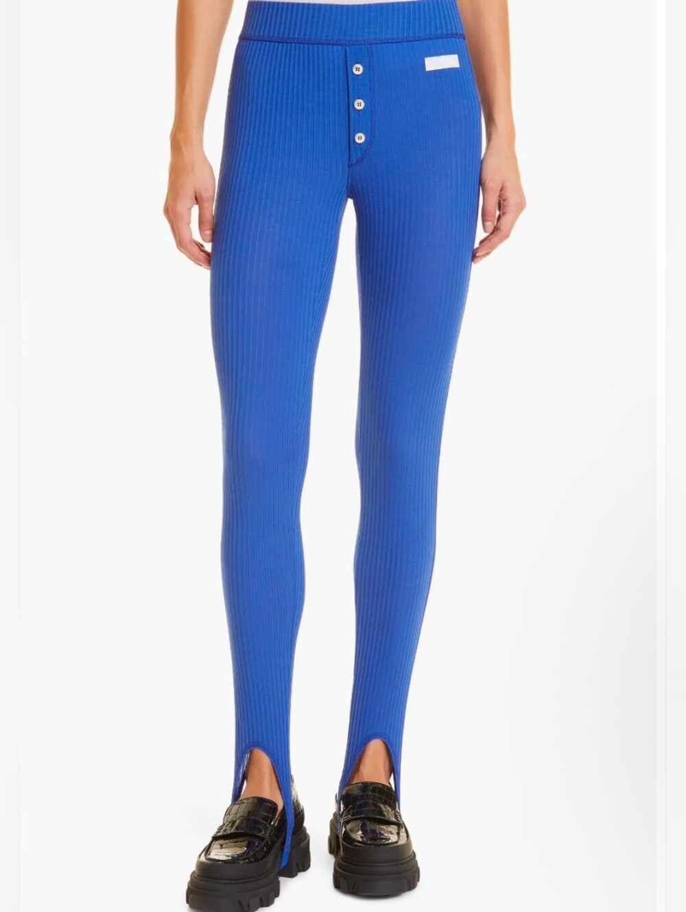 NWOT Ganni Rib Stirrup in Dazzling Blue Loungewear Leggings Pants
